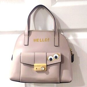 Authentic Samantha Thavasa Always Happiest Grey & Gold Handbag – Zipper Closure